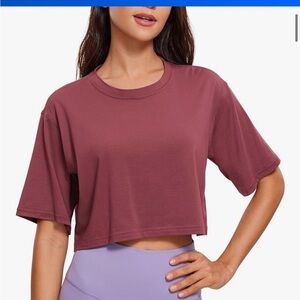 CRZ YOGA Misty Merlo Boxy Crop T-Shirt Short Sleeve